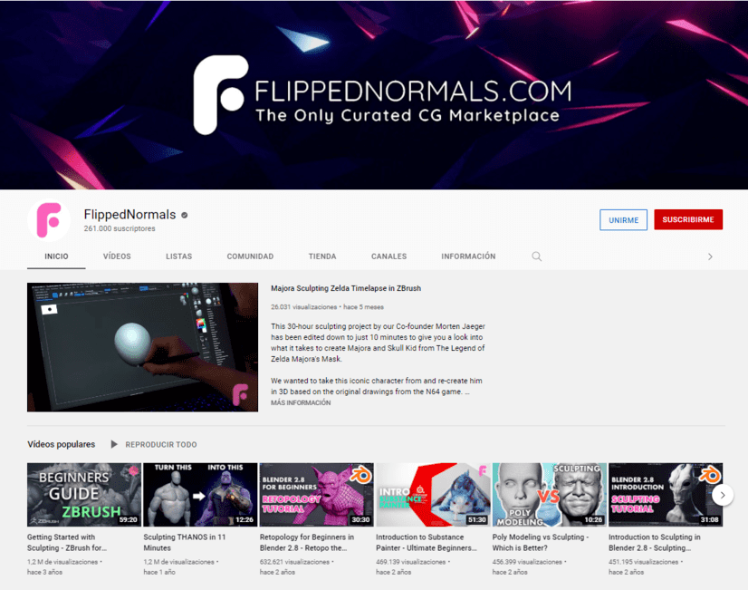 Flipped Normals Canal Youtube crear personaje 3D